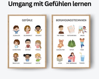 Emotion cards for children, feelings for children, Montessori learning cards, emotion cards digital, understanding and communicating emotions, mood cards