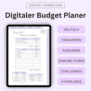 Digital Budget Planner, Money Saving Beginner Set, Household Book Template Tablet, Budget Sheets iPad, Monthly Financial Planner German