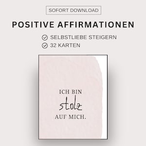Affirmationskarten für Achtsamkeit und Selbstliebe, Mutmacher Karten, Selbstwertgefühl und Selbstfürsorge, digitaler Download