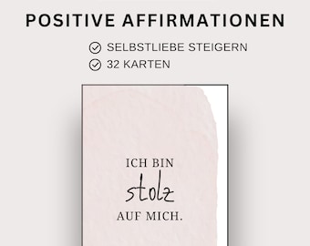 Tarjetas de afirmación para la atención plena y el amor propio, tarjetas de aliento, autoestima y autocuidado, descarga digital