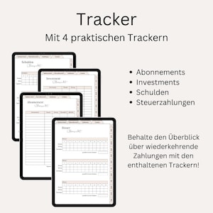 Pu&ograve; includere: Quattro tracker digitali stampabili per gestire abbonamenti, investimenti, debiti e tasse. I tracker sono progettati per aiutarti a tenere traccia dei pagamenti e delle spese ricorrenti.