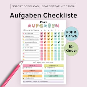 Checkliste und Tagesplan für Kinder, Tägliche Aufgaben, Morgen- und Abendroutine für Kinder, Kleinkinder Routine Set, Plan zum Ausdrucken
