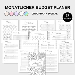 Budget Planner Bundle, Money Saving Beginner Set 5in1, Household Book Template, Monthly Financial Planner, Money Management Starter Download PDF