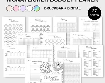 Budget Planner Bundle, Money Saving Beginner Set 5in1, Household Book Template, Monthly Financial Planner, Money Management Starter Download PDF