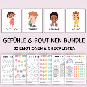 Gefühlskarten Kinder Bundle, Gefühle Kinder, Tägliche Checkliste, Emotionskarten Erwachsene digital, Emotionen Kinder Belohnung