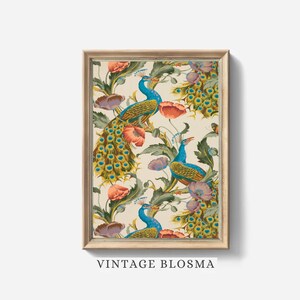 Vintage Chinoiserie Peacock Art Print (Digital Download)