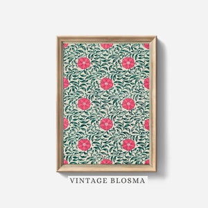 Floral wall art, Sage green and Pink wall art, Pink flowers wall art, Girl apartment decor, Coquette room decor, PRINTABLE art, D30