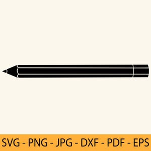 Black Pencil SVG: School Stationery Clipart (Digital Files)