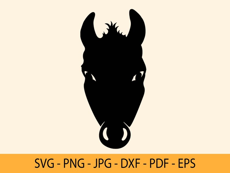 Donkey Head Silhouette: Clipart, Svg, Png, Dxf, Eps, Pdf, Jpg - Etsy