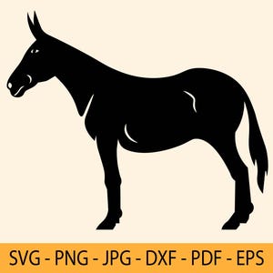 Esel Weihnachten Ornament svg, Maultier Png, Dxf, Krippe Maultier Tier, Maultier Silhouette, Maultier SVG Png Dxf Eps Jpg Pdf, D43