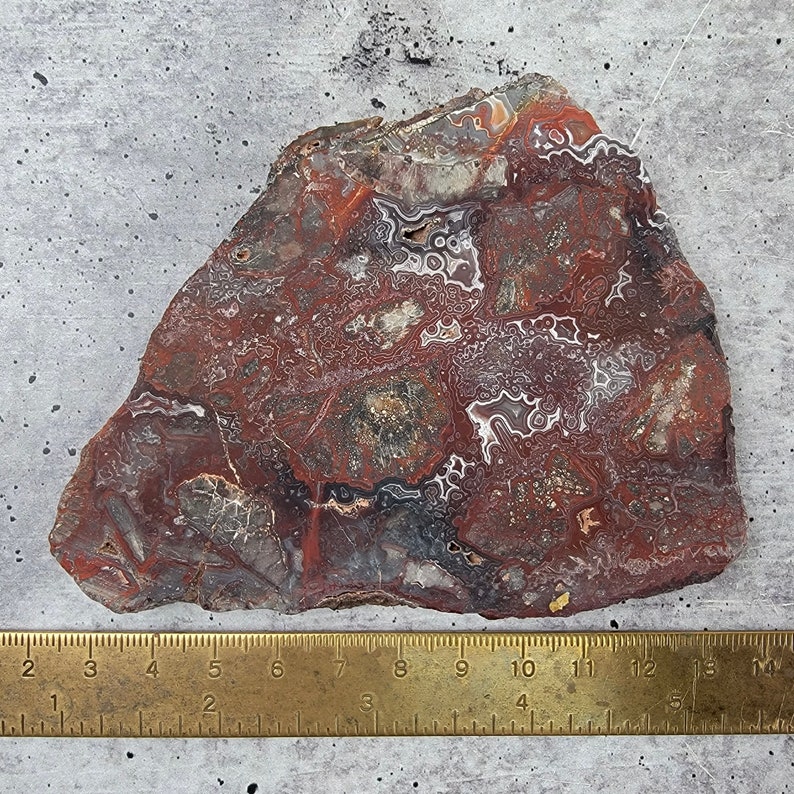 Mexican Red Lace Agate Slab image 2