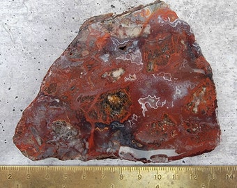 Mexican Red Lace Agate Slab
