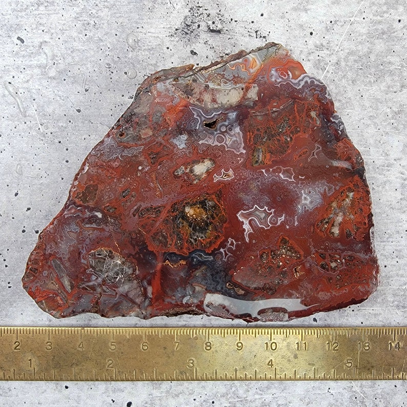 Mexican Red Lace Agate Slab image 1