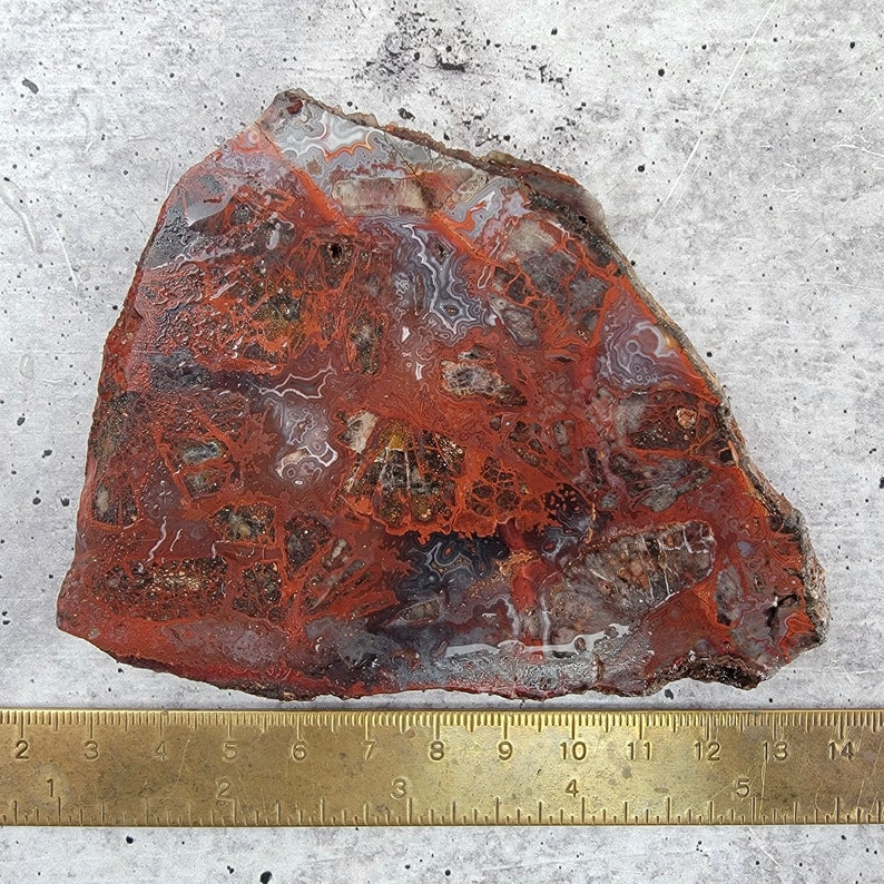 Mexican Red Lace Agate Slab image 3