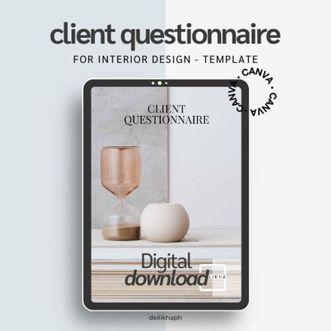 Interior Design CLIENT QUESTIONNAIRE Template Etsy