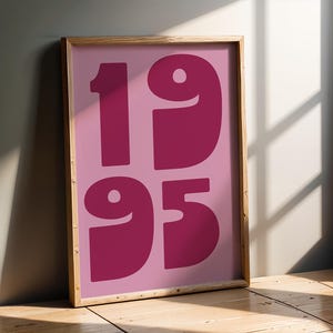 Póster de año personalizado, regalo de cumpleaños personalizado, fecha de nacimiento personalizada, regalo de baby shower, póster de estética retro, descarga digital, A3