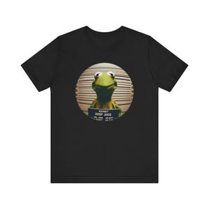 Kermit The Frog Shirt, Mugshot Kermit T-shirt, Frog Aesthetic, Muppets Show Shirt, Graphic T-shirt, Funny Meme Tee, Animal Lover Gift