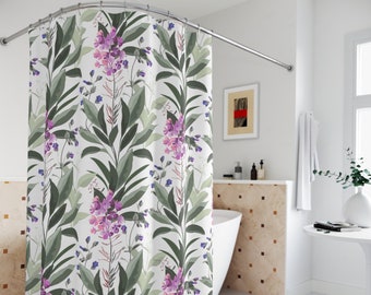 Boho Shower Curtain Botanical Herbs Bath Curtain Bohemian Decor Cute Shower Curtains Floral Shower Curtain Green Bathroom Decor 71x74 in