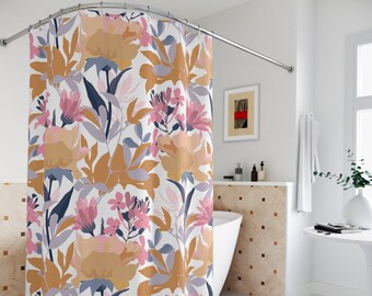 Botanical Shower Curtain | Wildflowers | Cottagecore Shower Curtain | Whimsical Bath Decor | Floral Shower Curtain | Botanical Bath Decor