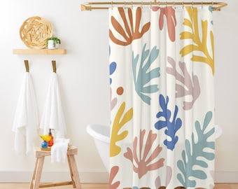Mid Century Modern Shower Curtain Henry Matisse Minimalist Boho Shower Curtain Abstract Contemporary Art Shower Curtain Bathroom Remodel