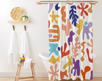 Henri Matisse Shower Curtain Boho Mid-Century Abstract Colorful Shower Curtain Matisse Bathroom Decor Vintage Aesthetic Art Shower Curtain