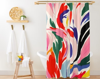 Colorful Henri Matisse Shower Curtain, Abstract Art Shower Curtain, Modern Bath Decor, Boho Bathroom Decor, Matisse Print, Bathroom Remodel
