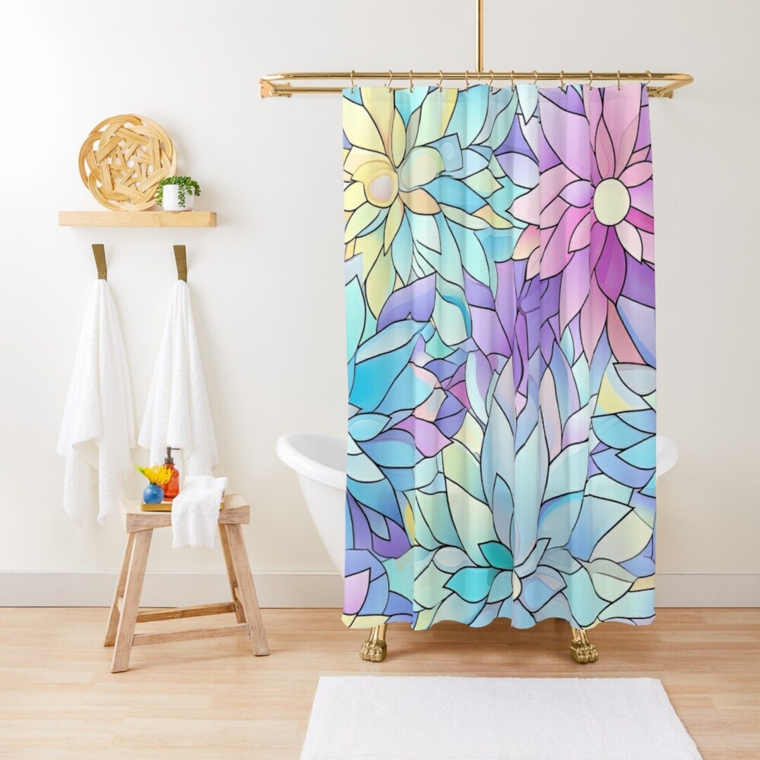 Valerie Boxed Pastel Blue Shower curtain main image 1