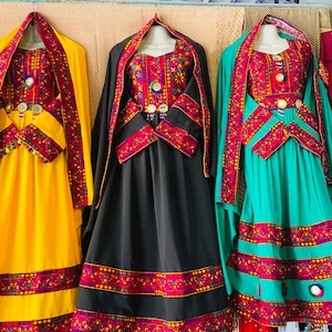 Traditional Afghani Handmade Long frock, Kuchi frock, Afghani hand embroidered frock, Afghan clothes, Afghan dress for women, Gift for her