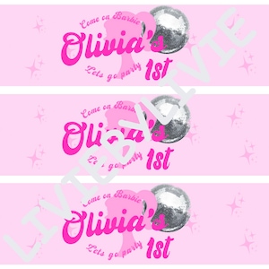 Digital Barbie Water Bottle Labels