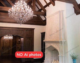 Limestone Fireplace Surround: Custom Natural Stone Mantle - fireplace frame