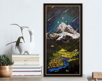 Starfall Mountain | Original Acrylic by Sheridan Rossi