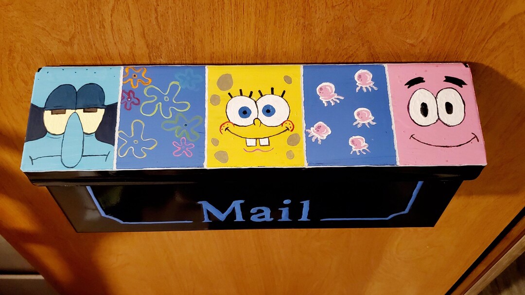 Painted Sponge Bob Mailbox - Etsy