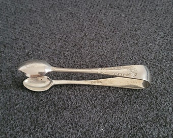 Pinzas para azúcar antiguas plateadas