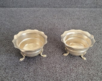 Two antique salt bowls sterling silver