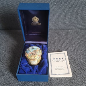 Halcyon Days jewelry box for small jewelry, can be used as a pillbox in the original box.