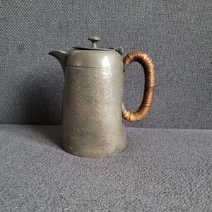 銅製ハンマードポット 編み込みハンドル Sheffield craftsman pewter