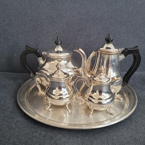 Antique English Silver-Plated Tea and Coffee Service