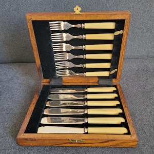 Vintage Silver Plated Fish knives and forks Set (12 pcs)