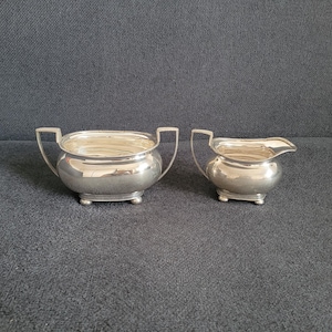 Antique silver-plated Sugar Bowl and Creamer