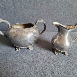 Antique silver-plated English set of the late 19th century