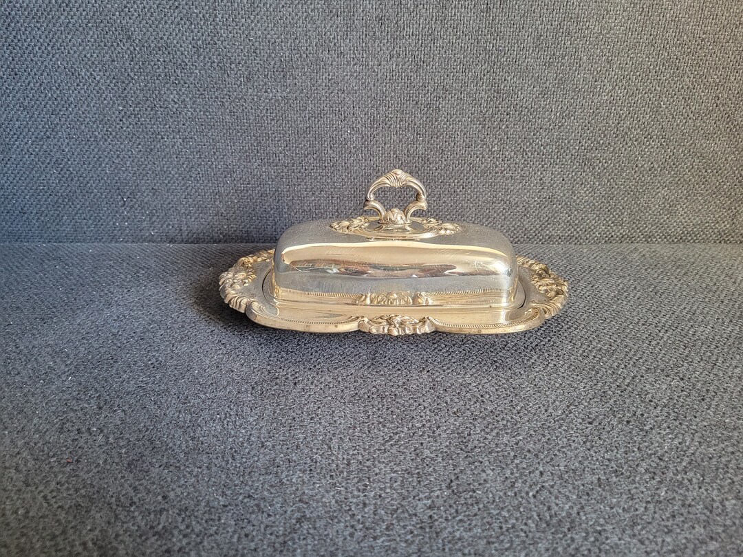 Vintage Silverplated Butter Dish With Original Glass Insert Etsy UK