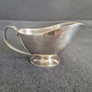 Antique silver-plated sauce boat