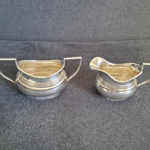 Antique Silver-Plated Sugar Bowl and Creamer