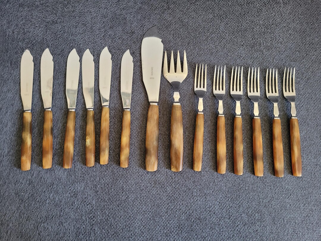 イギリス製　ヴィンテージ 　ロッジ　 デザートナイフフォーク12本セット イギリス製 ヴィンテージ ロッジ デザートナイフフォーク12本セット