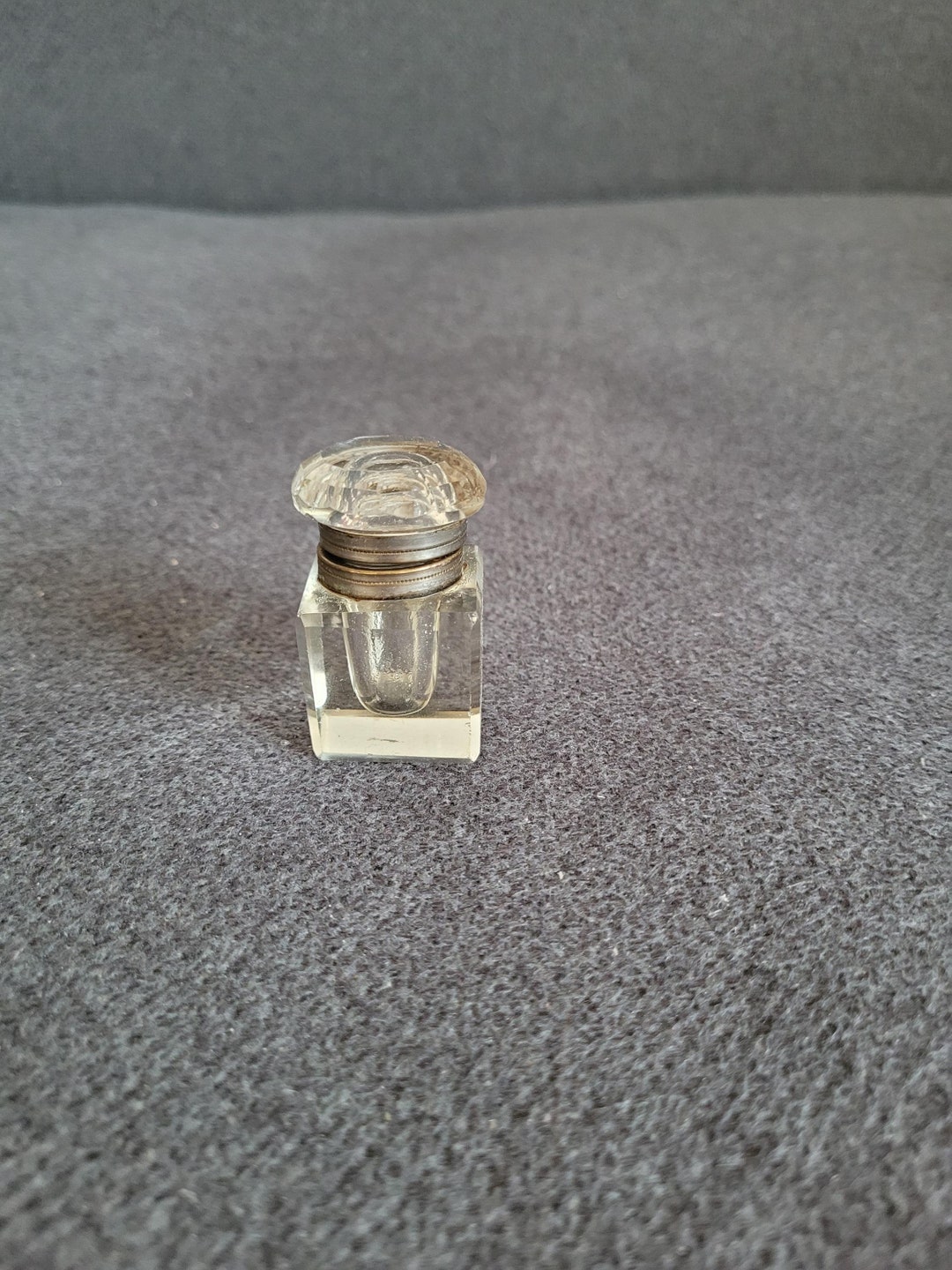 Antique Crystal Inkwell With Brass Rim - Etsy