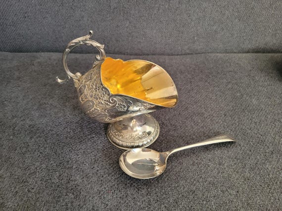 Sucrier Ancien Art Nouveau - Bonbonnière Camomille Avec Cuillère - Argenture France