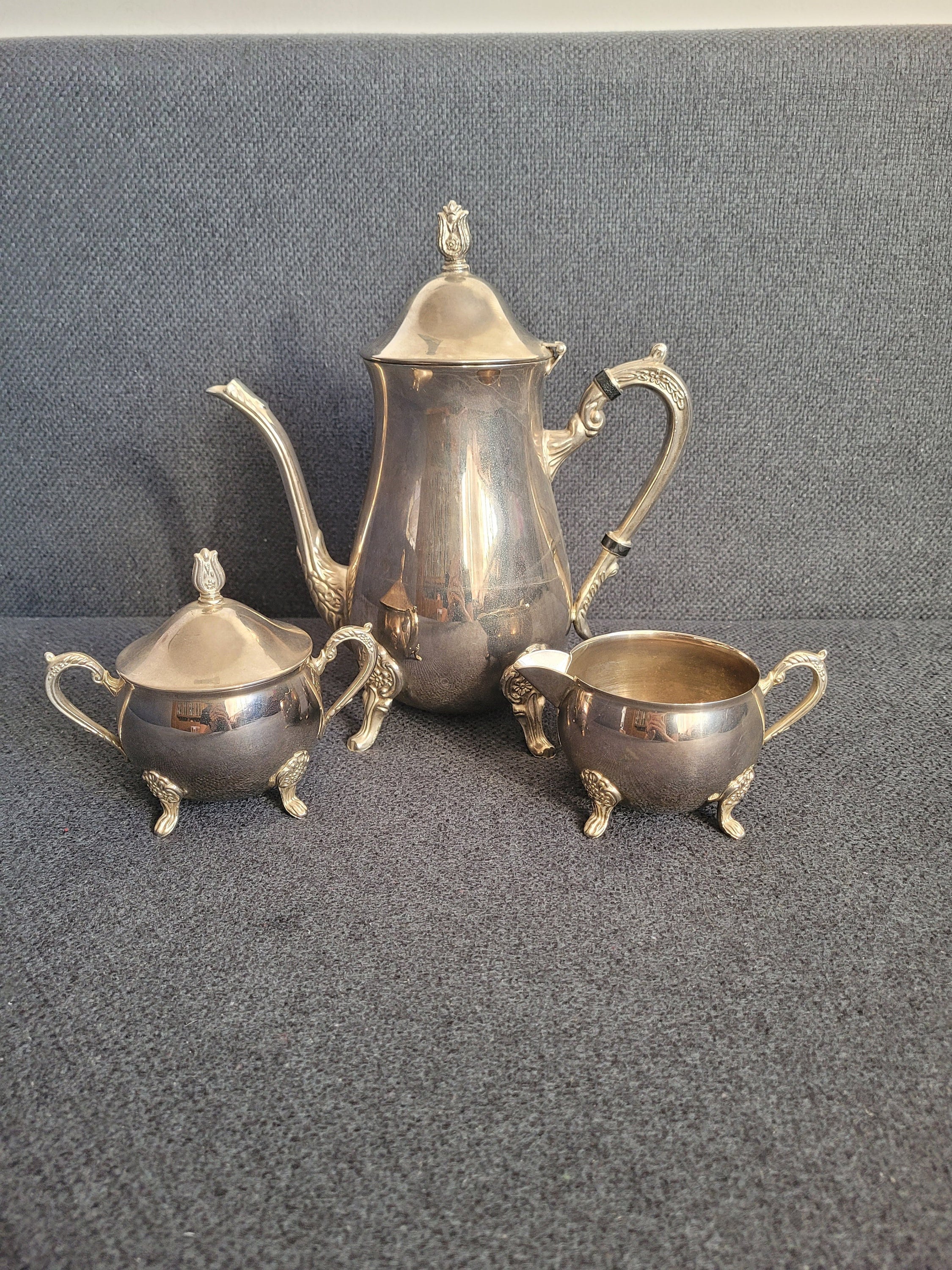 ANTIQUE BEBE SILVER 3点セット Vintage Silver-plated Tea Set 3 Pieces - Etsy