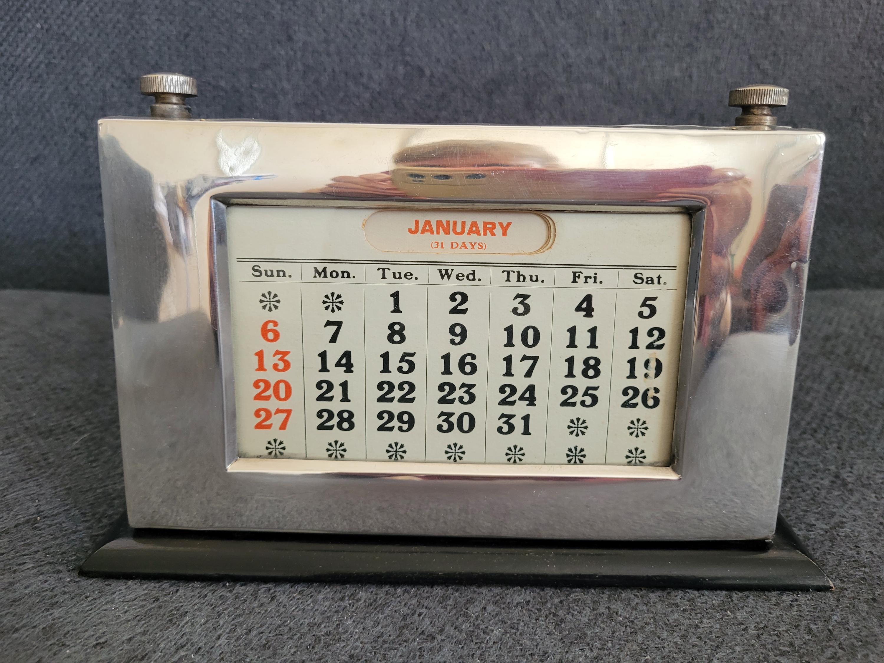 Antique Collectible Silver Perpetual Desk Calendar. - Etsy