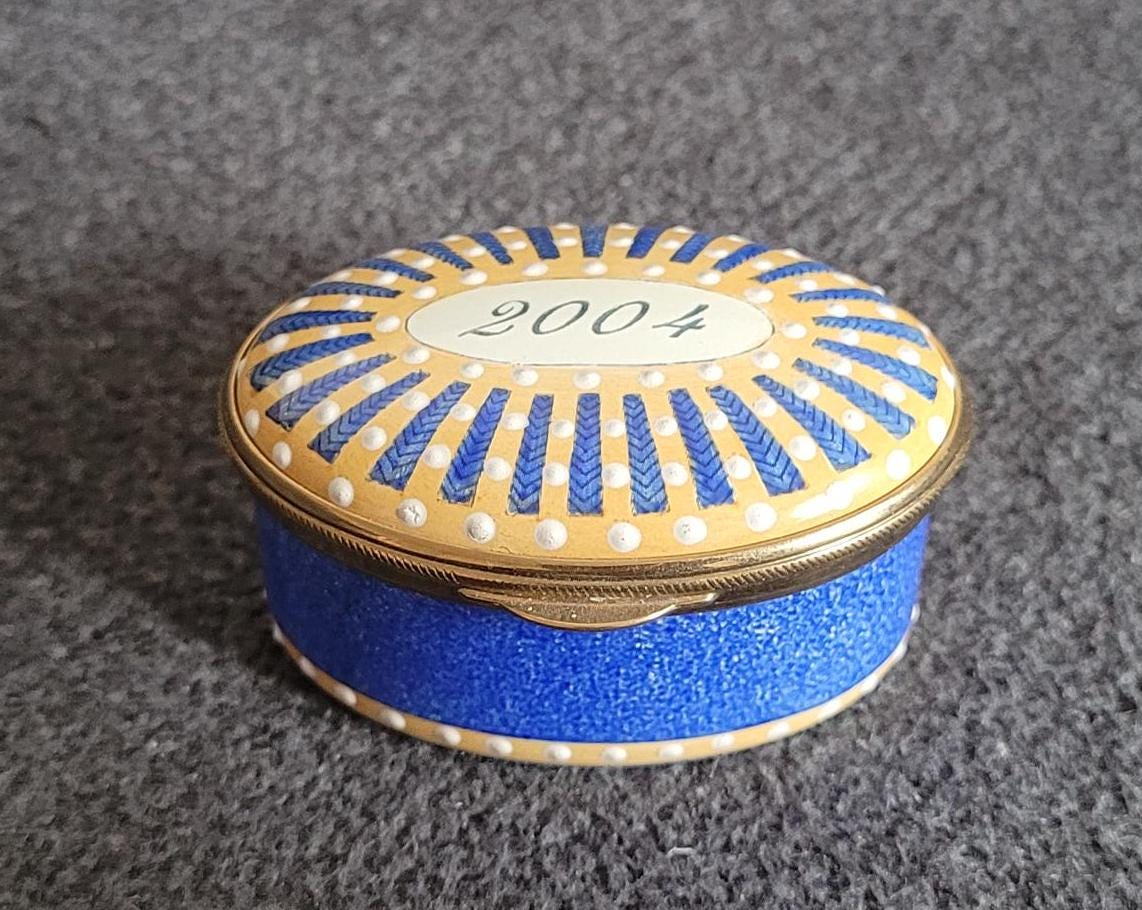 Vintage Oval Pill Box (jewelry Box) Enamels. - Etsy