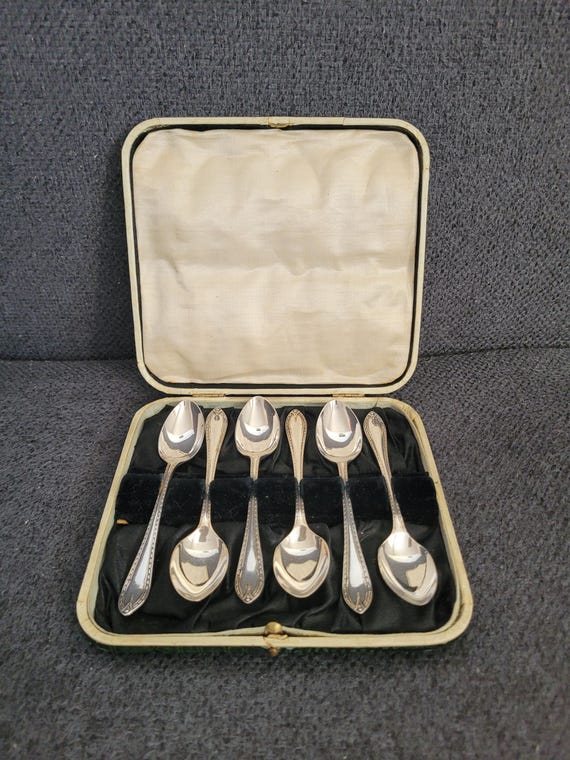 エレガントなヴィンテージの銀メッキティースプーン6本セット - Etsy 日本